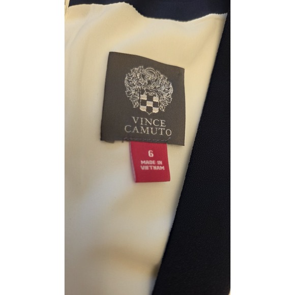 Vince Camuto Sz 6 White With Black Trim Evening Formal Jumpsuit Slimming NWT - Picture 15 of 16